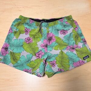 Patagonia Women's Tropical Baggies - Green and Pink